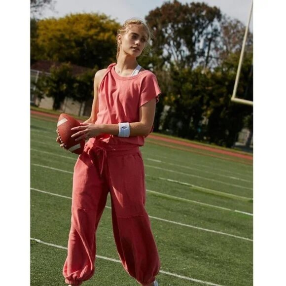 Free People Movement Throw and Go Onesie Sweatshirt Jumpsuit Salmon Sz L - Picture 16 of 16